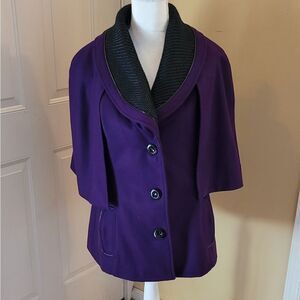 GUESS DEEP PURPLE WOOL COAT